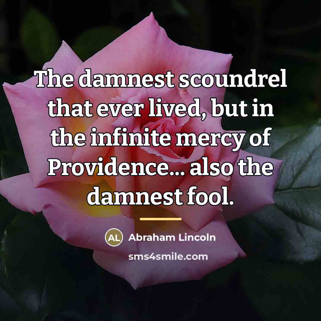 “The damnest scoundrel that ever lived, but in the infinite…” quote by Abraham Lincoln