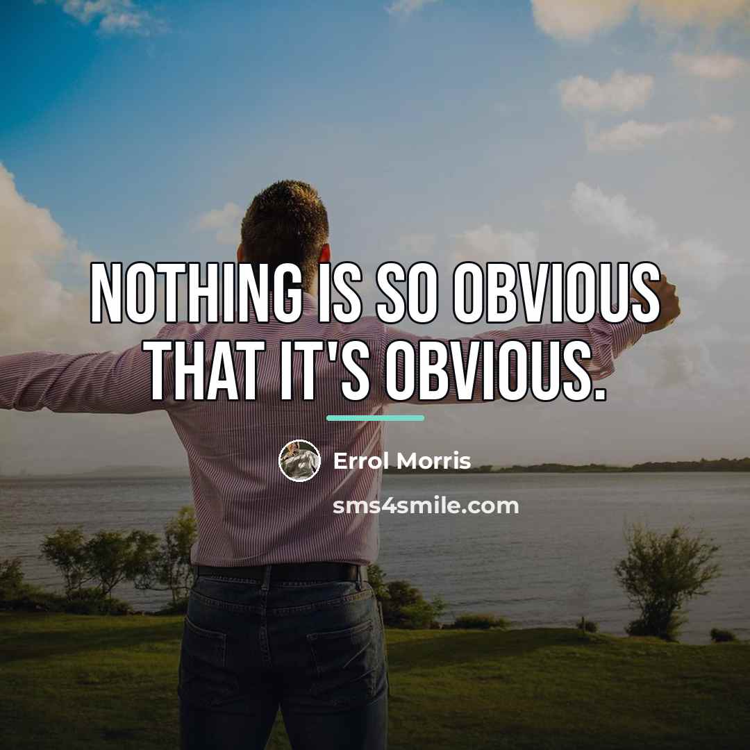 “Nothing is so obvious that it's obvious.…” quote by Errol Morris