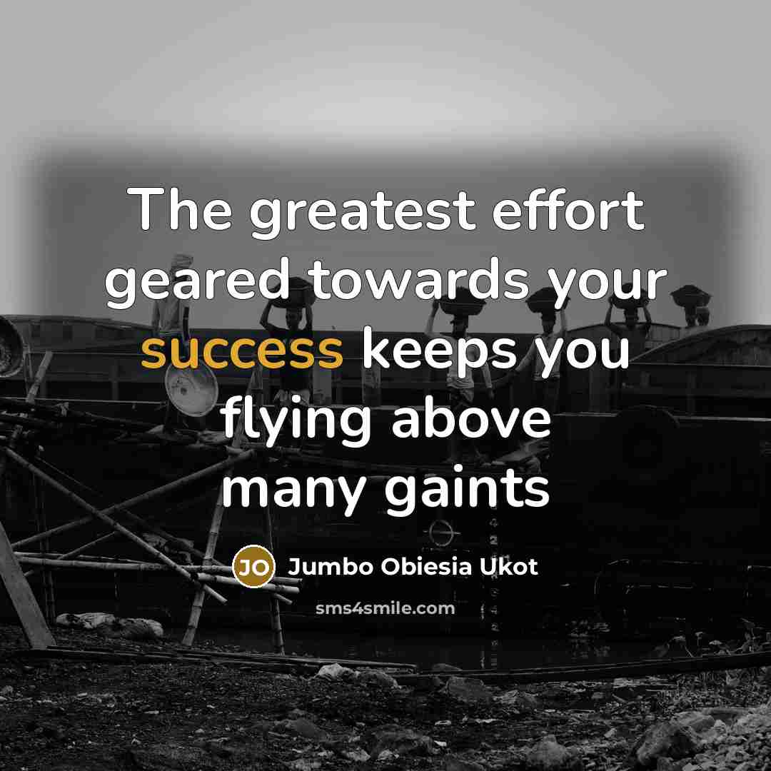 “The greatest effort geared towards your success keeps you flying…” quote by Jumbo Obiesia Ukot