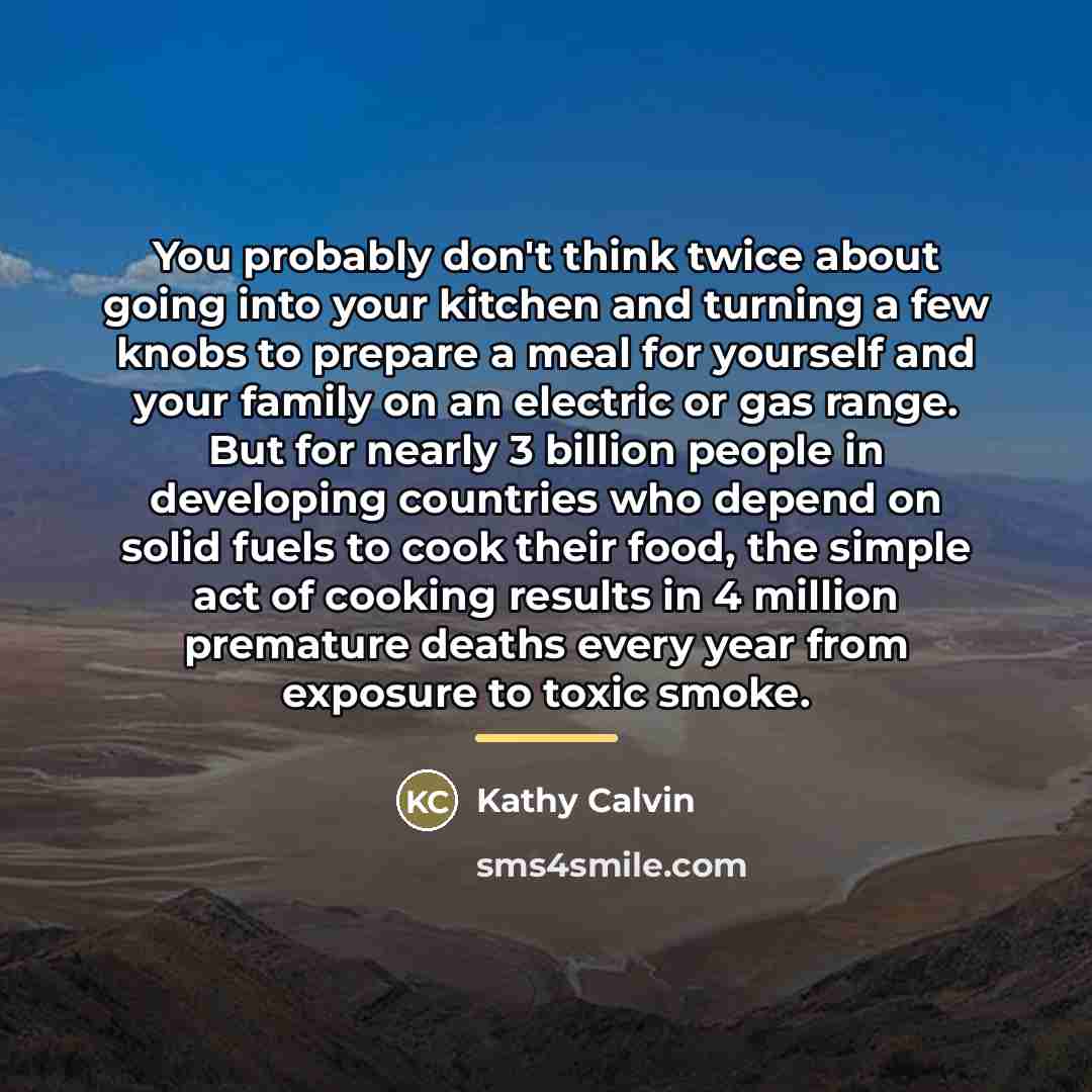 “You probably don't think twice about going into your kitchen…” quote by Kathy Calvin