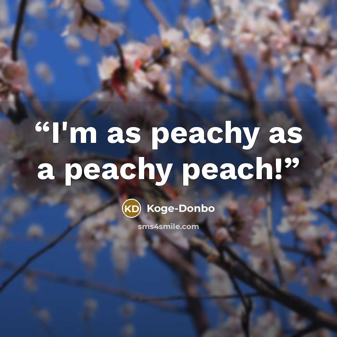 “I'm as peachy as a peachy peach!” quote by Koge-Donbo