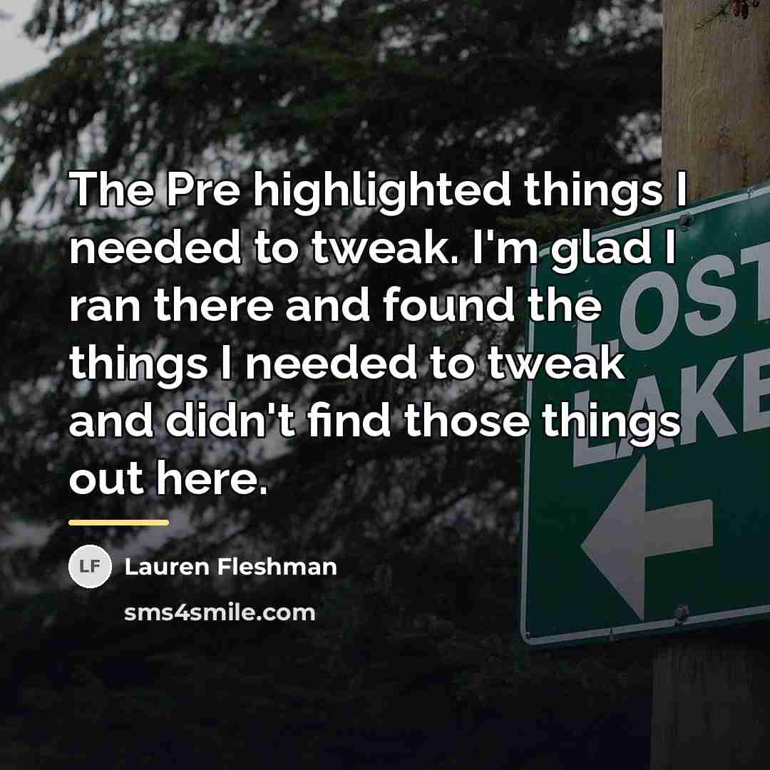 “The Pre highlighted things I needed to tweak. I'm glad…” quote by Lauren Fleshman