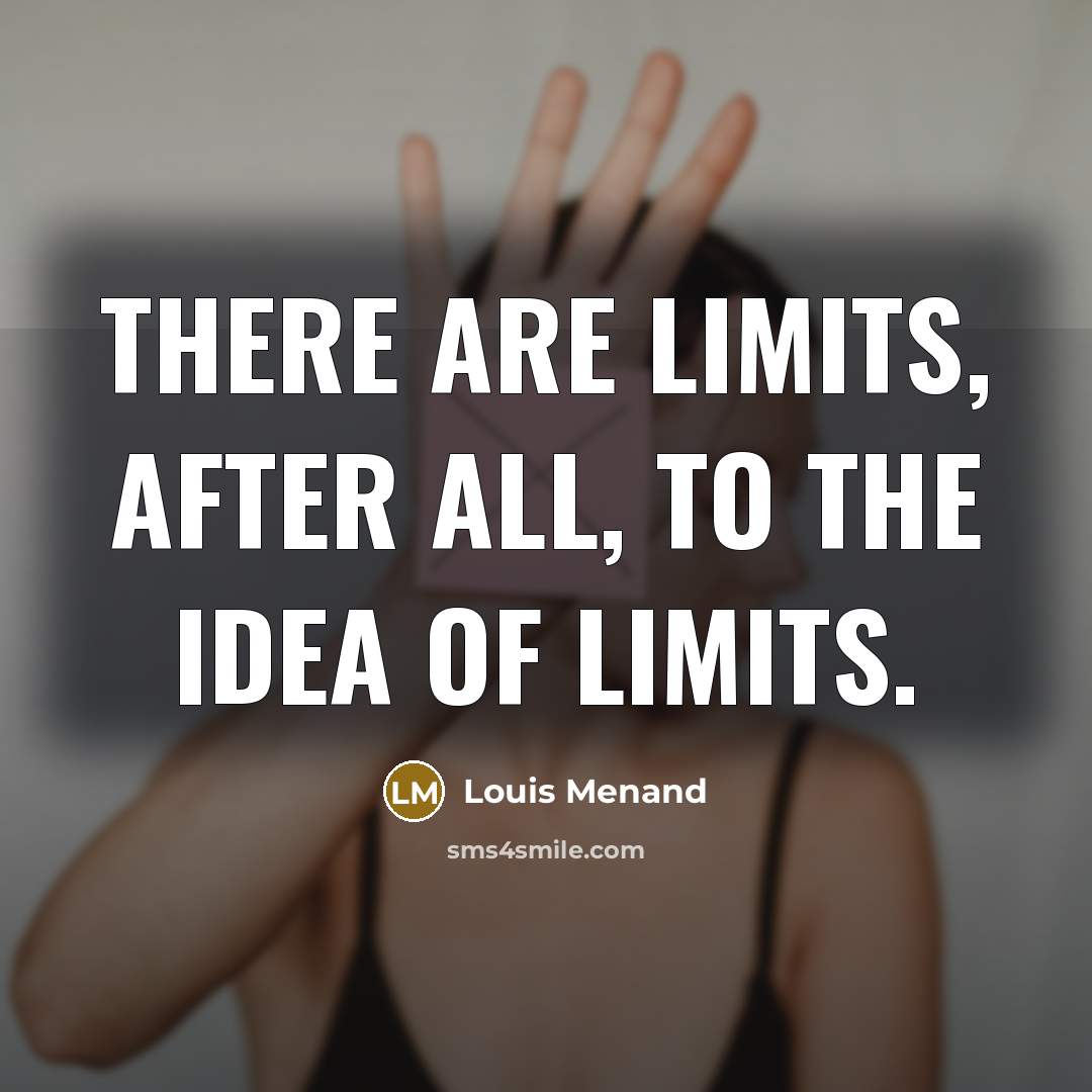 “There are limits, after all, to the idea of limits.…” quote by Louis Menand