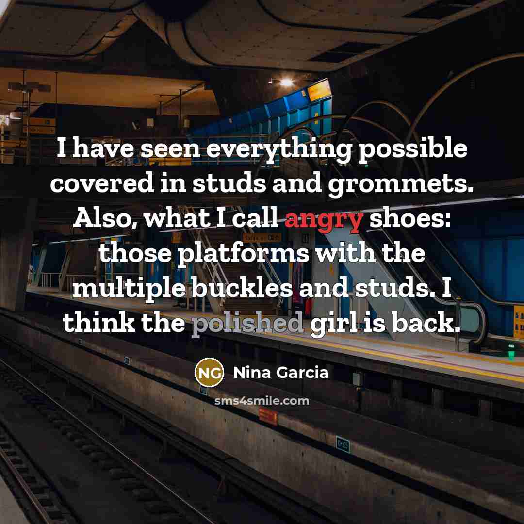 “I have seen everything possible covered in studs and grommets.…” quote by Nina Garcia