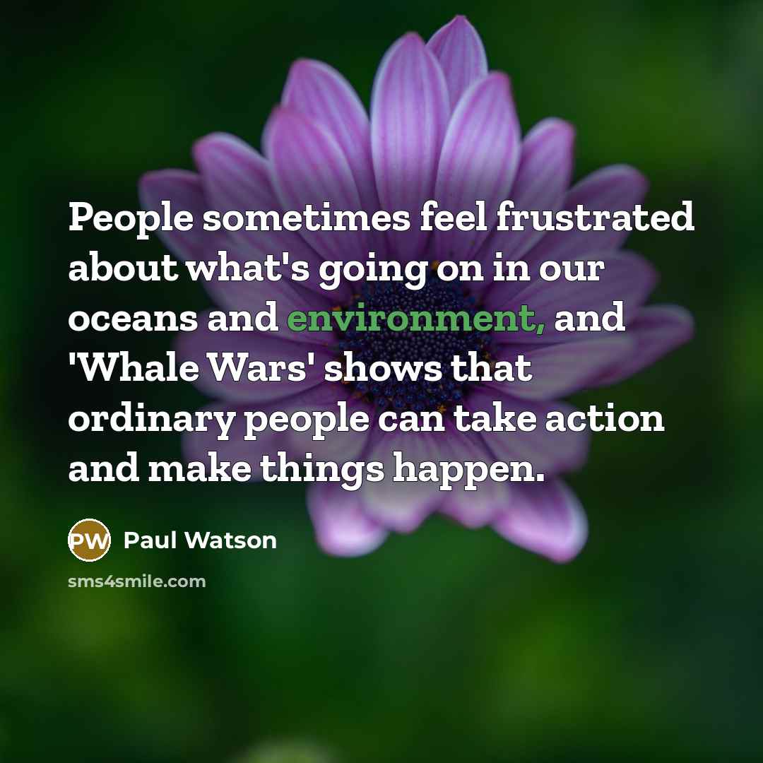 “People sometimes feel frustrated about what's going on in our…” quote by Paul Watson