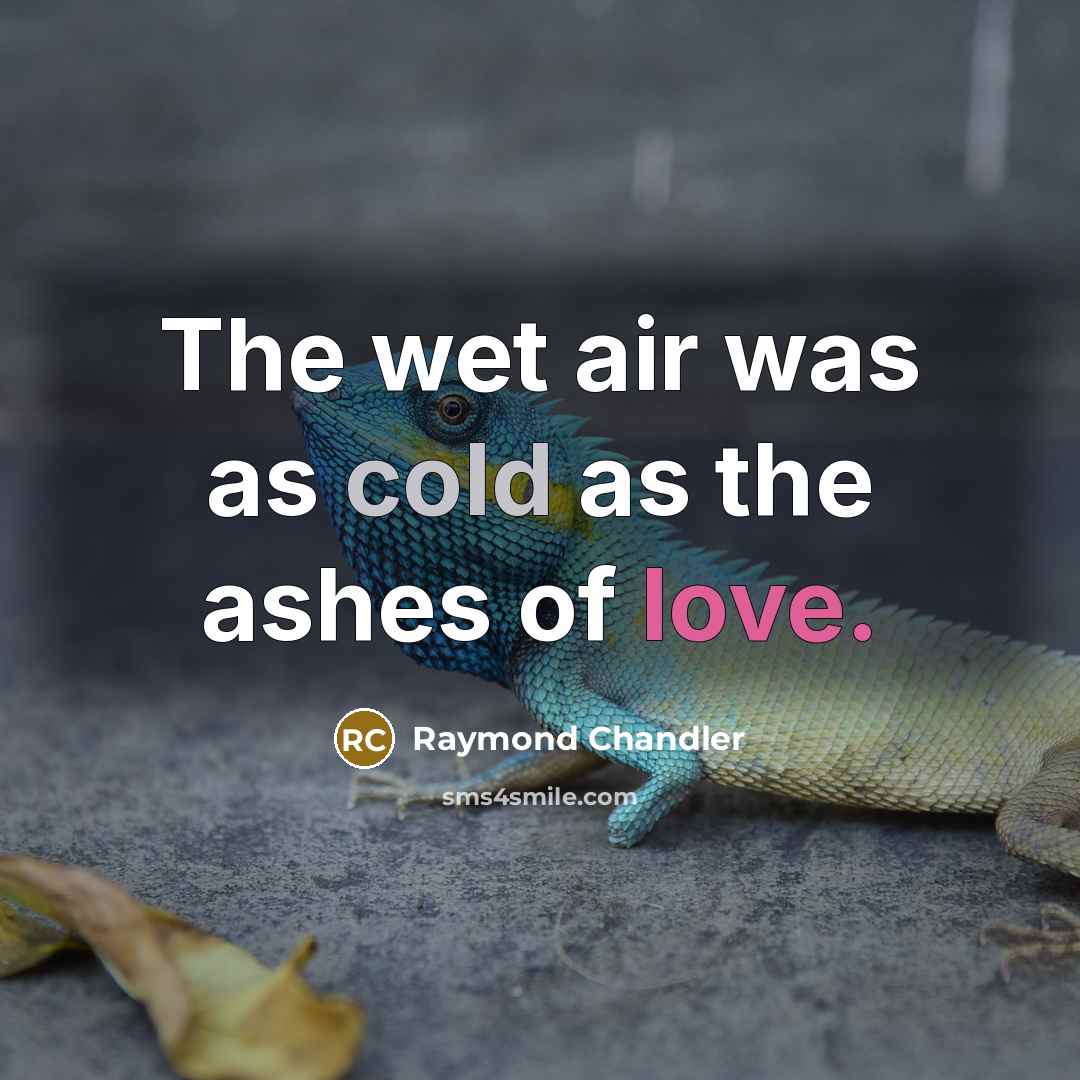 “The wet air was as cold as the ashes of…” quote by Raymond Chandler