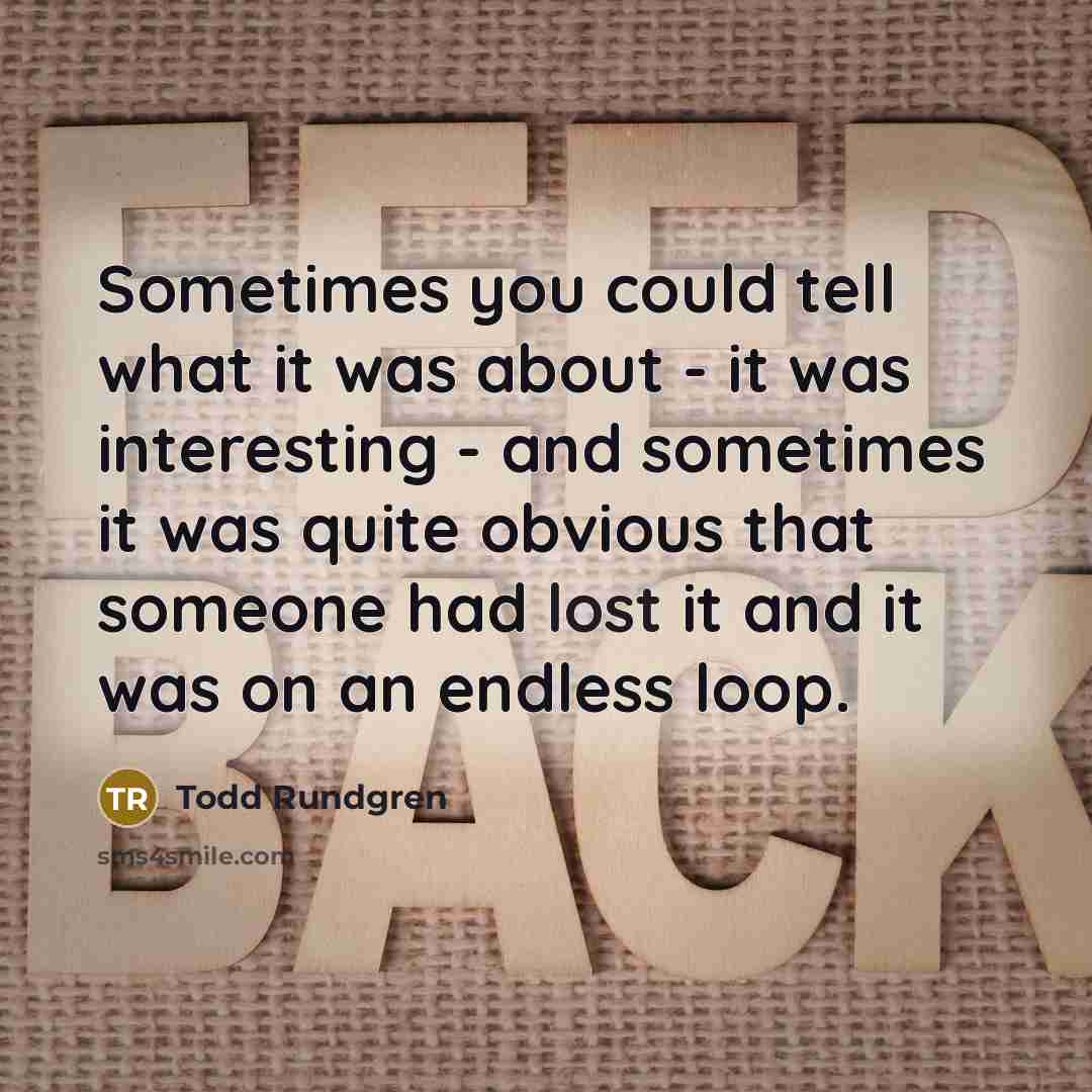 “Sometimes you could tell what it was about - it…” quote by Todd Rundgren