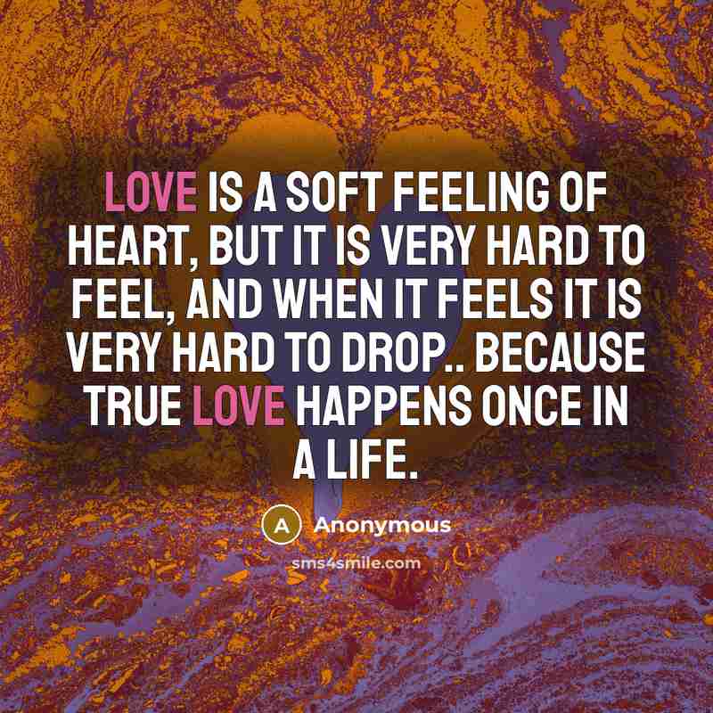 “Love Is A Soft Feeling Of Heart, But It Is…” quote by Anonymous