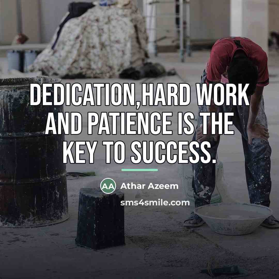 “Dedication,Hard work and Patience is the key to Success.…” quote by Athar Azeem