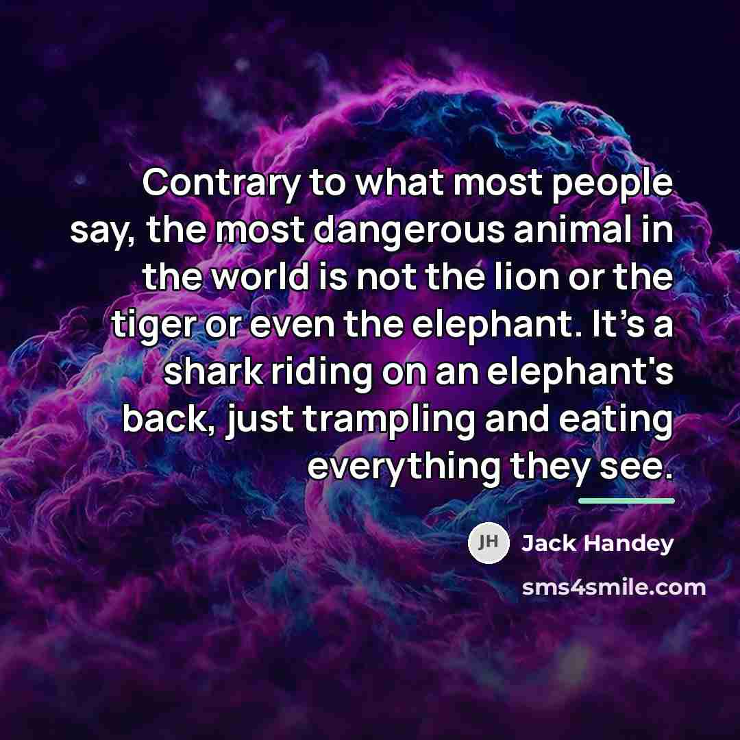 “Contrary to what most people say, the most dangerous animal…” quote by Jack Handey