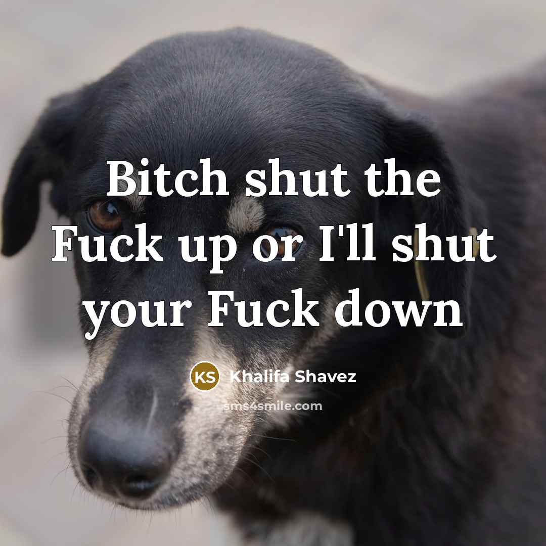 “Bitch shut the Fuck up or I'll shut your Fuck down” quote by Khalifa Shavez