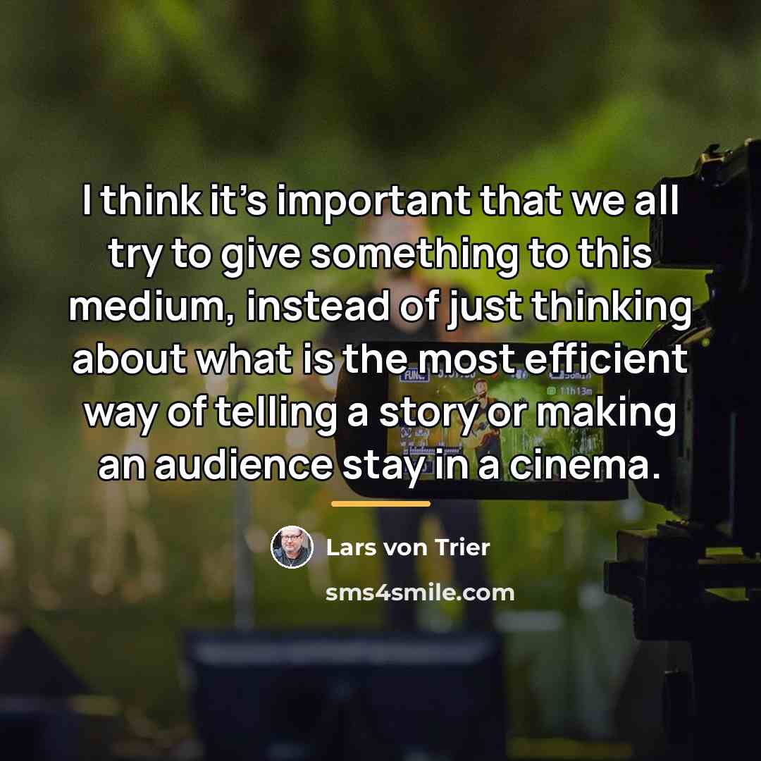 “I think it's important that we all try to give…” quote by Lars von Trier