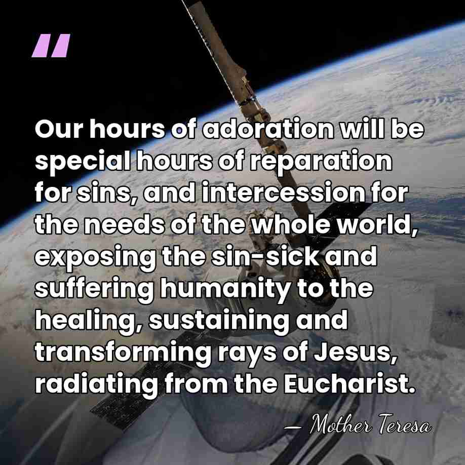 Our hours of adoration will be special hours of reparation for sins,&hellip; - Mother Teresa