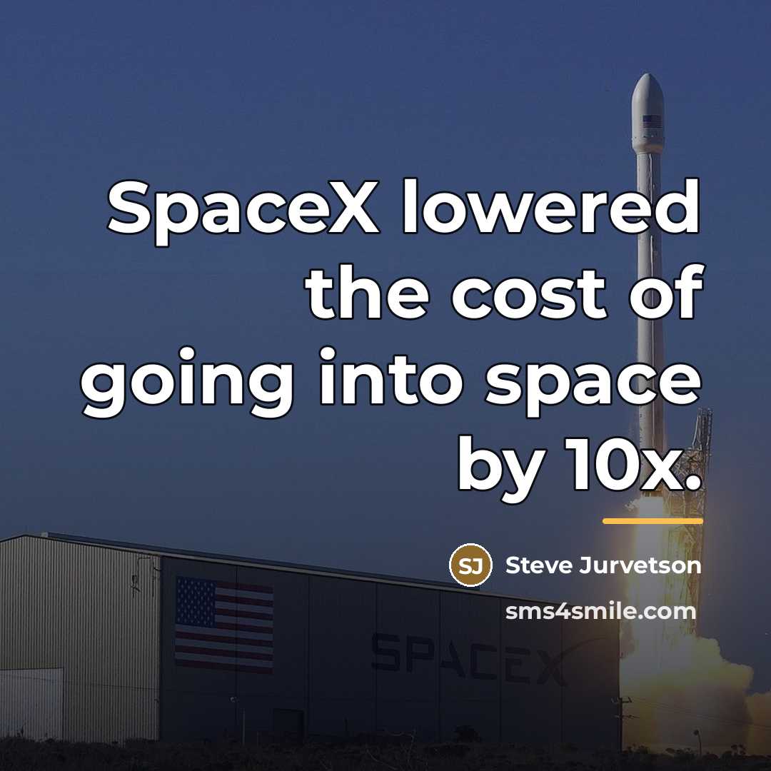 “SpaceX lowered the cost of going into space by 10x.…” quote by Steve Jurvetson