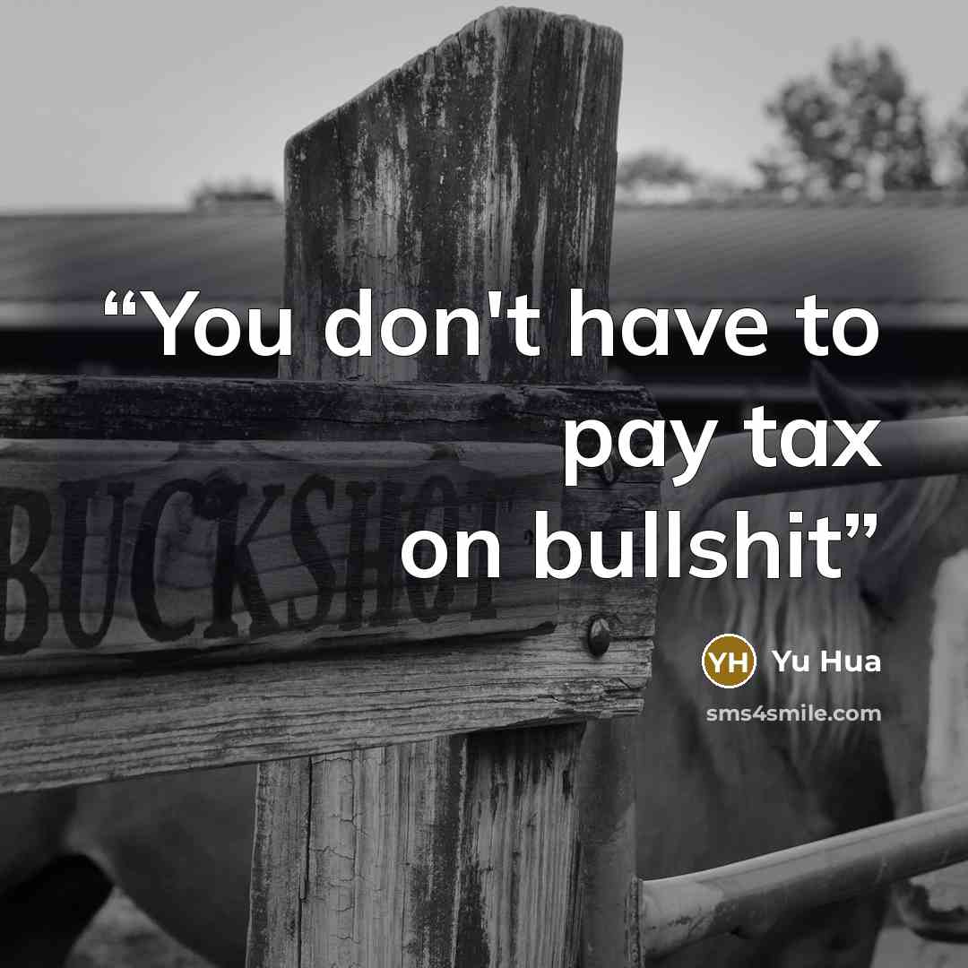 “You don't have to pay tax on bullshit” quote by Yu Hua