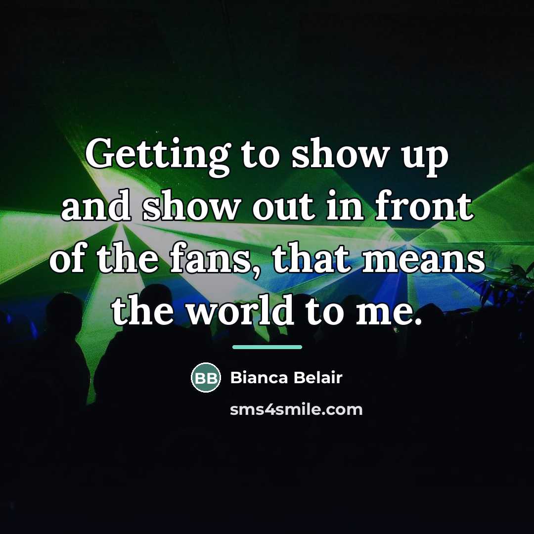 “Getting to show up and show out in front of…” quote by Bianca Belair