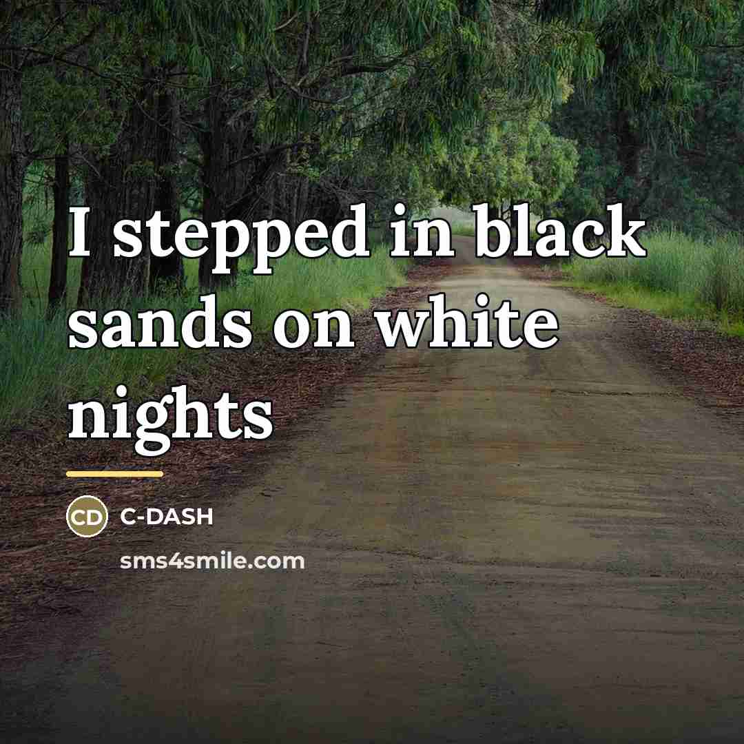 “I stepped in black sands on white nights…” quote by C-DASH