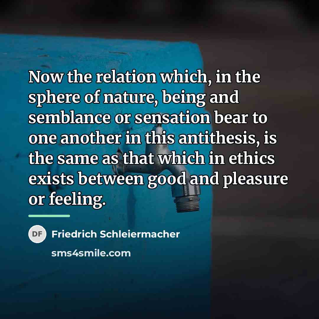 “Now the relation which, in the sphere of nature, being…” quote by Friedrich Schleiermacher