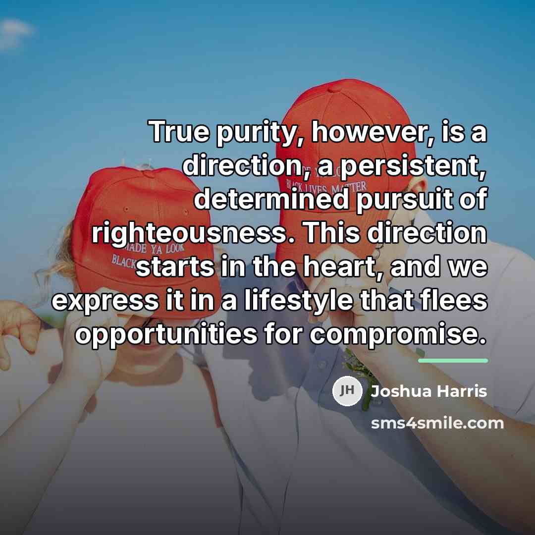 “True purity, however, is a direction, a persistent, determined pursuit…” quote by Joshua Harris