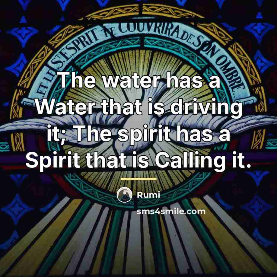 “The water has a Water that is driving it; The…” quote by Rumi