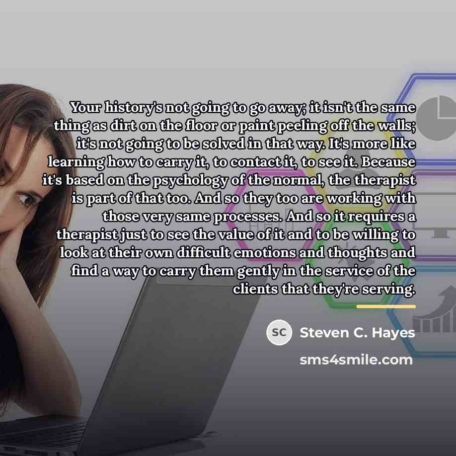 “Your history's not going to go away; it isn't the…” quote by Steven C. Hayes