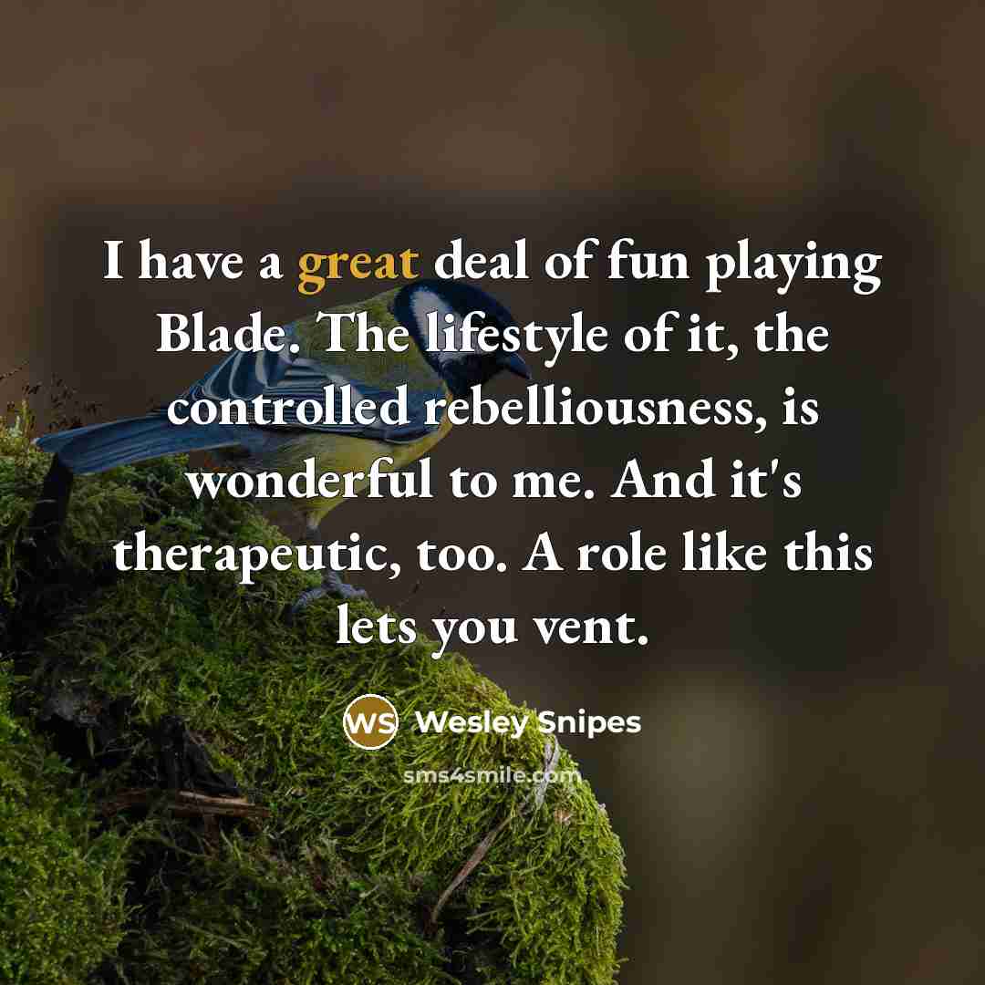 “I have a great deal of fun playing Blade. The…” quote by Wesley Snipes
