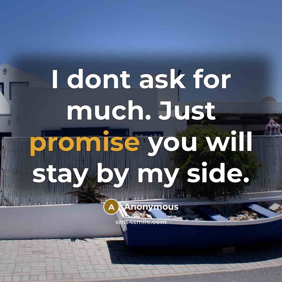 “I dont ask for much. Just promise you will stay…” quote by Anonymous