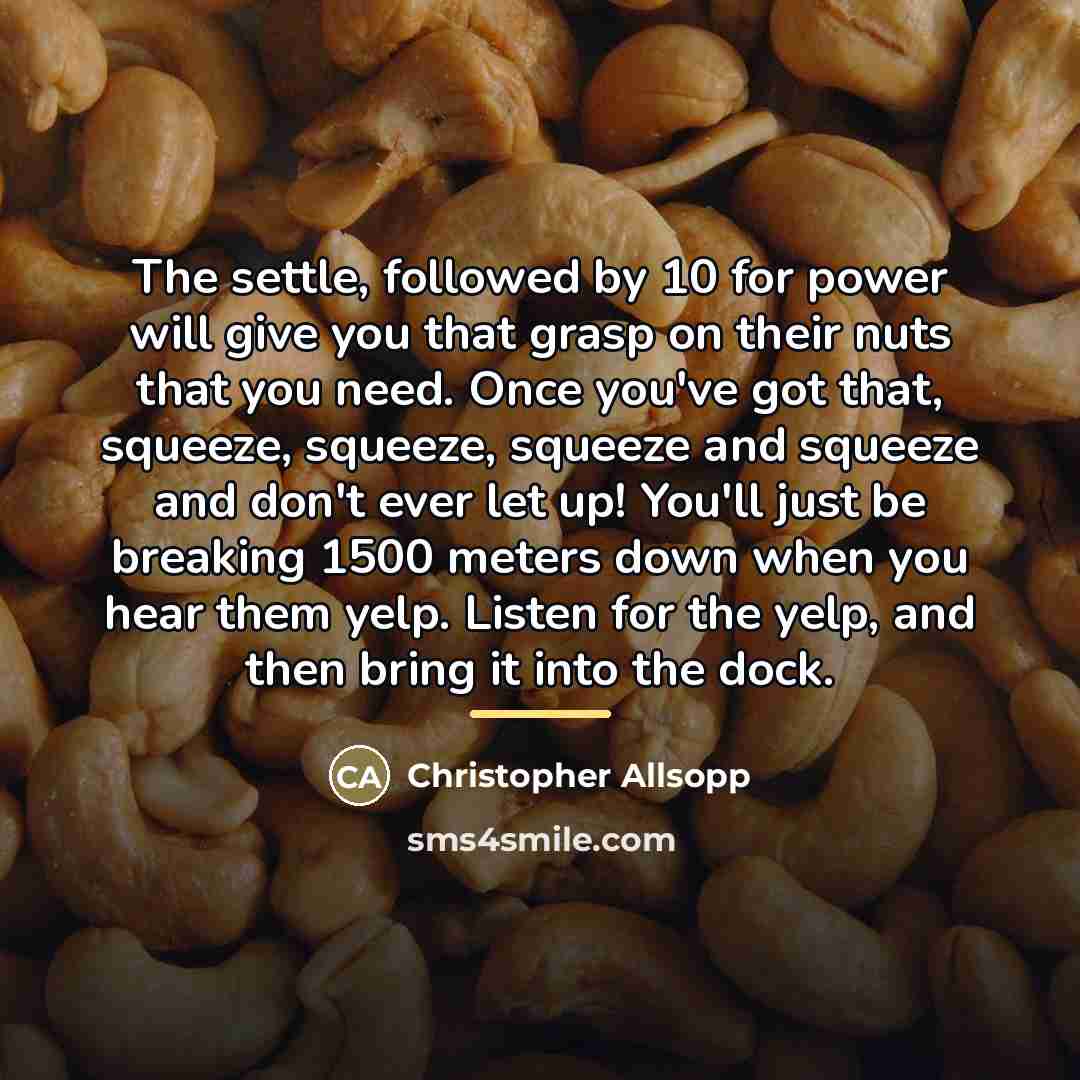 “The settle, followed by 10 for power will give you…” quote by Christopher Allsopp