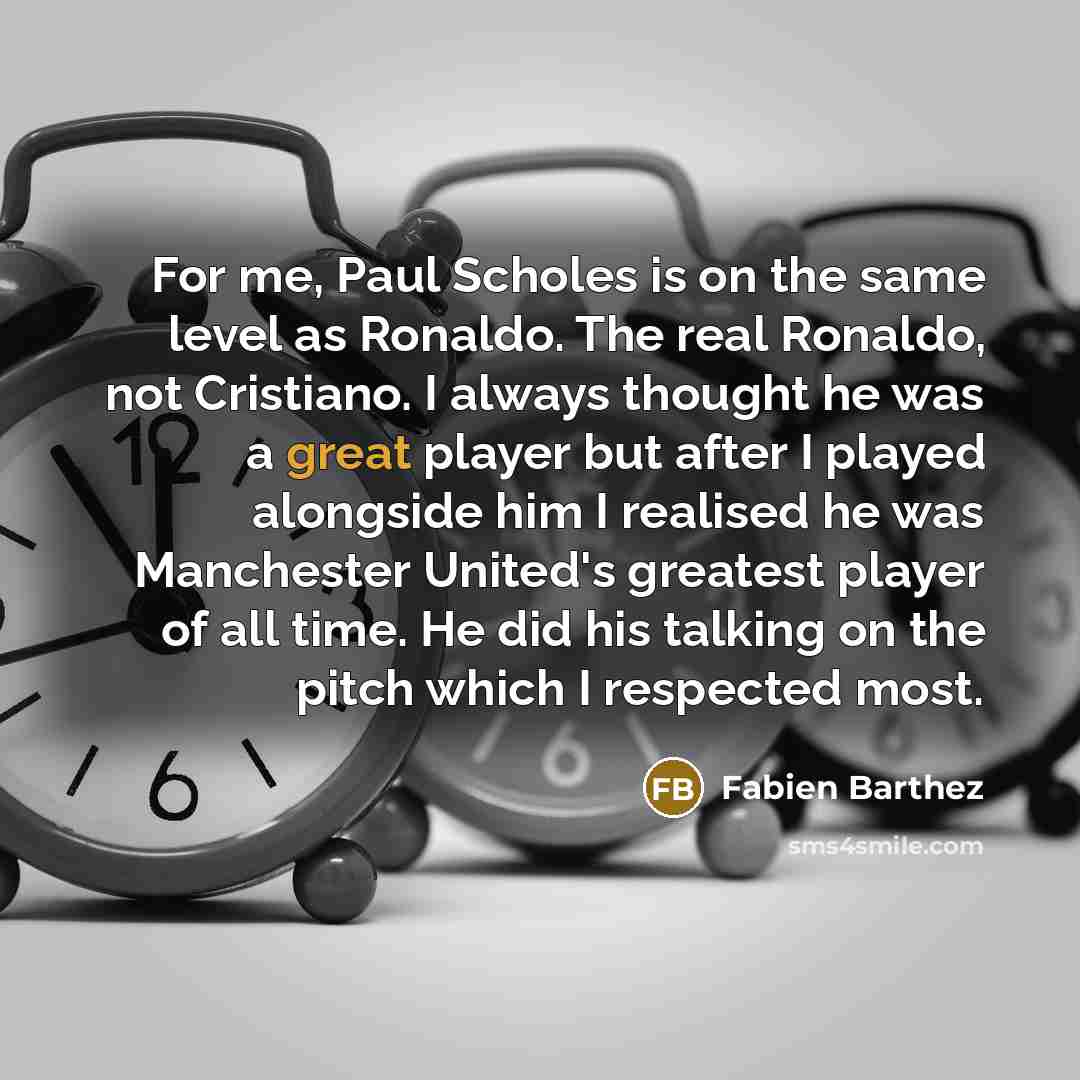 “For me, Paul Scholes is on the same level as…” quote by Fabien Barthez