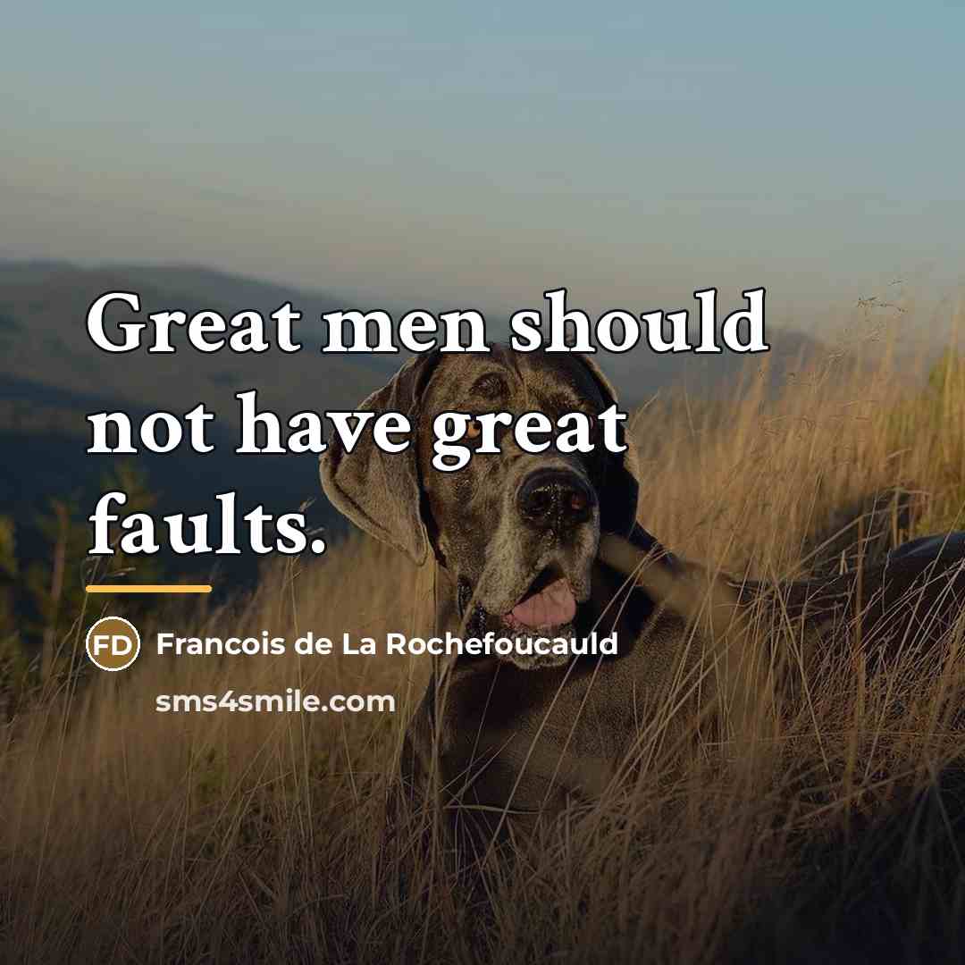 “Great men should not have great faults.…” quote by Francois de La Rochefoucauld