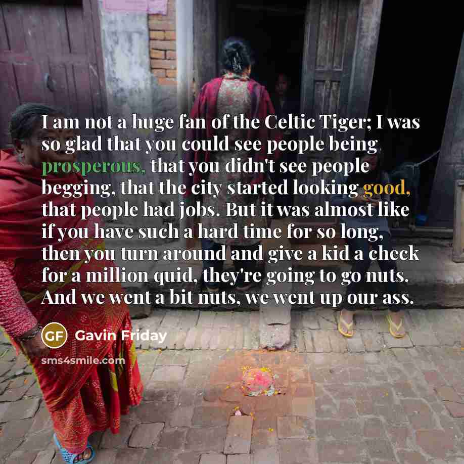 “I am not a huge fan of the Celtic Tiger;…” quote by Gavin Friday