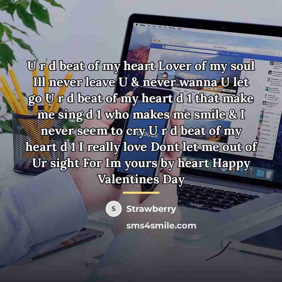 “U r d beat of my heart Lover of my…” quote by Strawberry