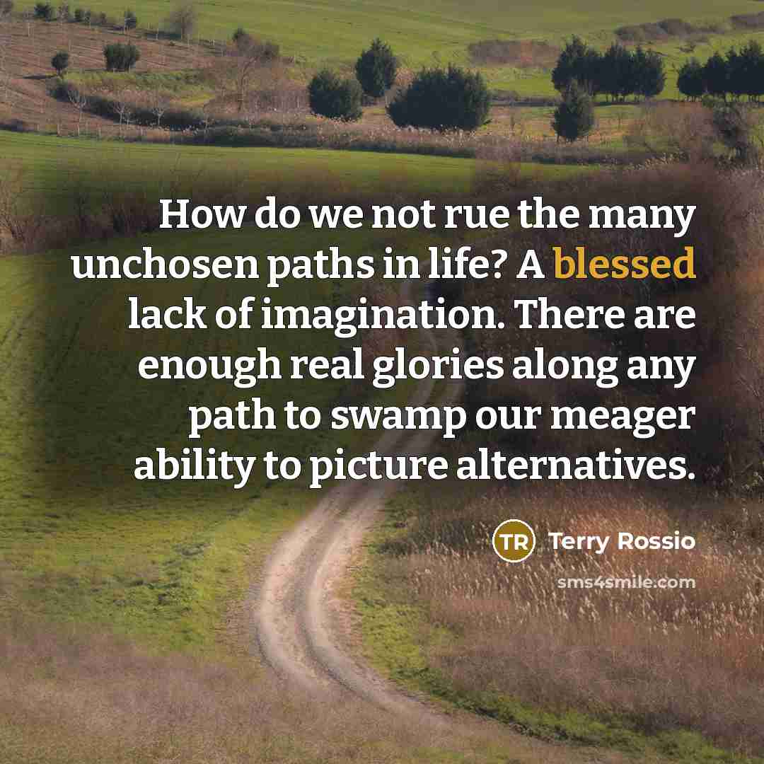 “How do we not rue the many unchosen paths in…” quote by Terry Rossio