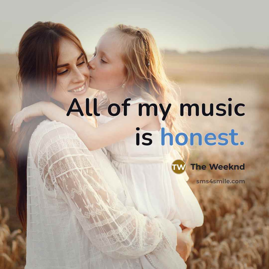 “All of my music is honest.…” quote by The Weeknd