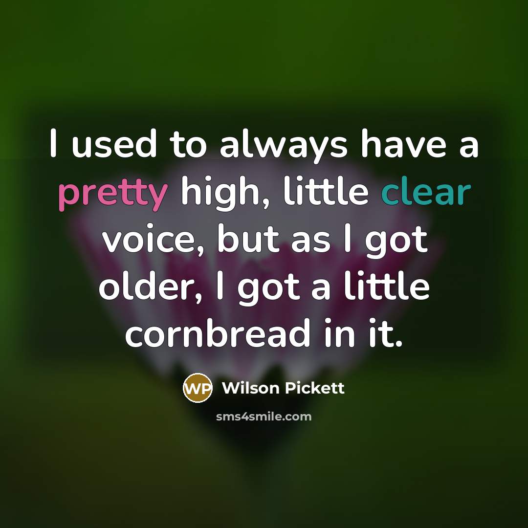 “I used to always have a pretty high, little clear…” quote by Wilson Pickett