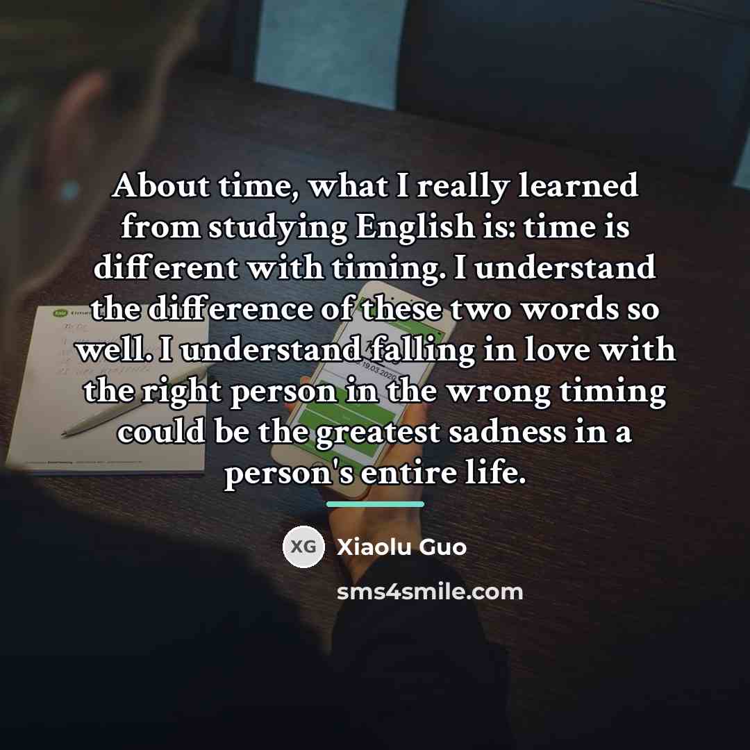 “About time, what I really learned from studying English is:…” quote by Xiaolu Guo