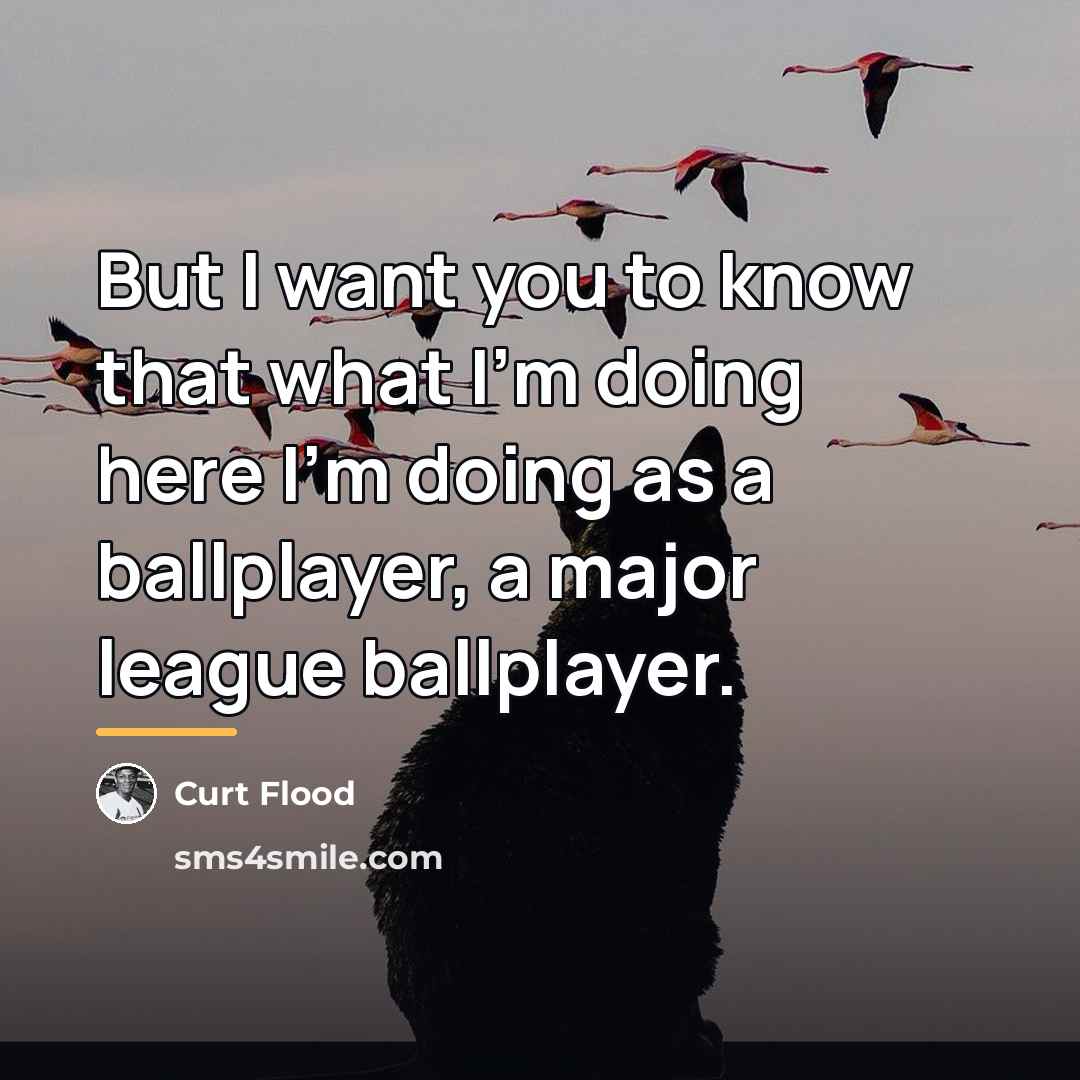 “But I want you to know that what I'm doing…” quote by Curt Flood