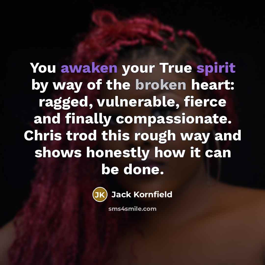 “You awaken your True spirit by way of the broken…” quote by Jack Kornfield