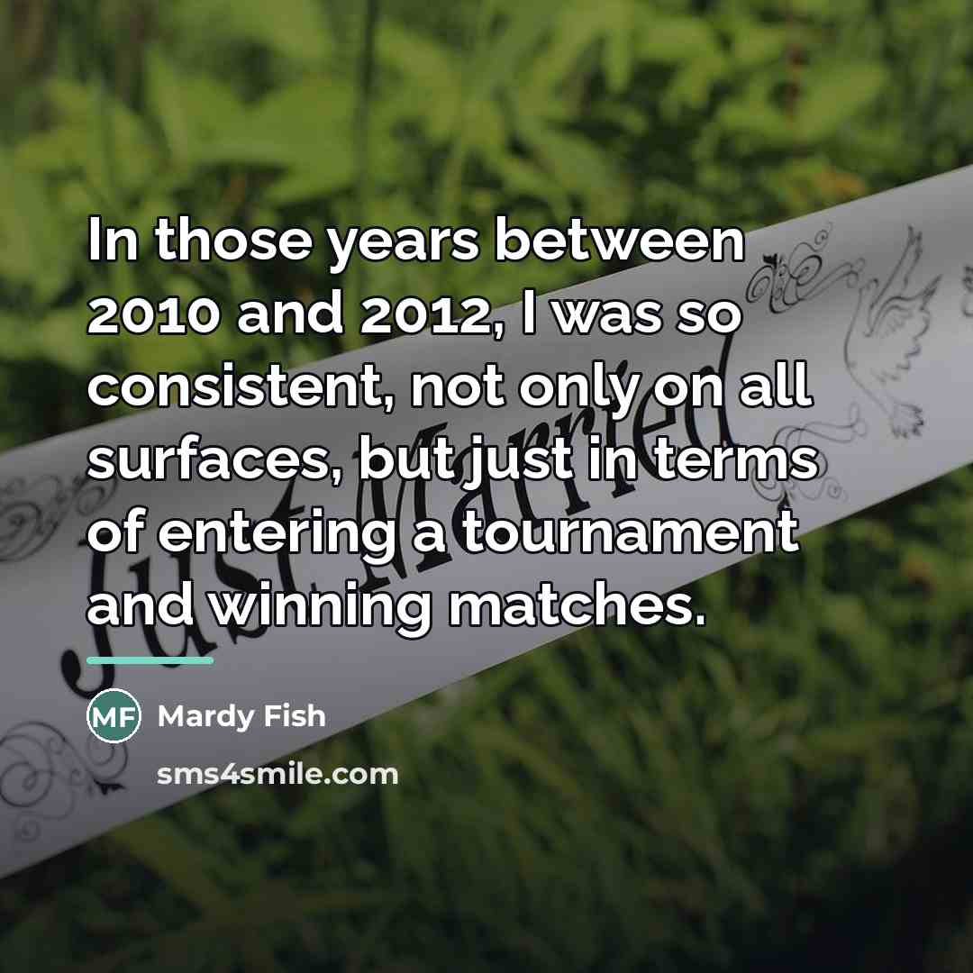 “In those years between 2010 and 2012, I was so…” quote by Mardy Fish