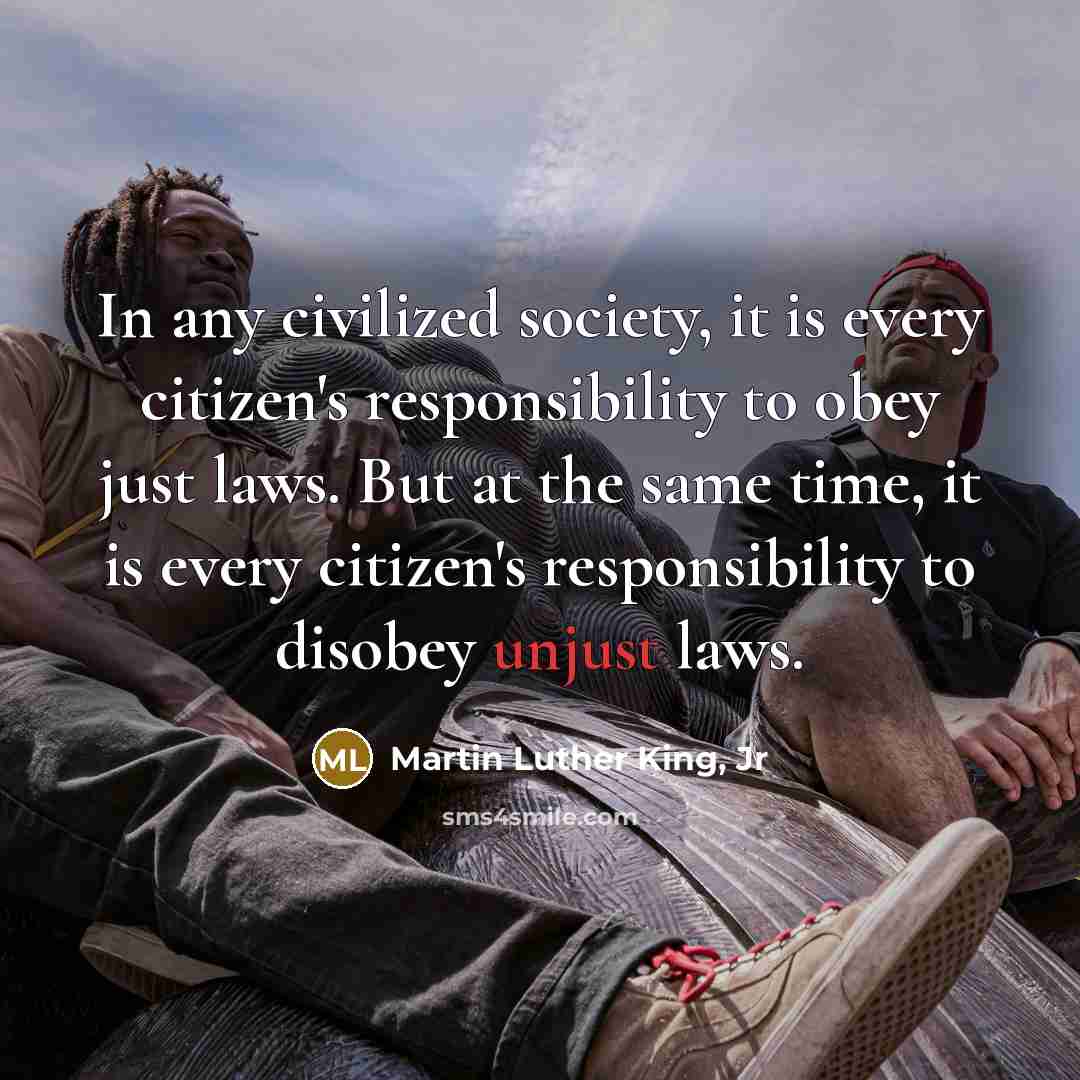 “In any civilized society, it is every citizen's responsibility to…” quote by Martin Luther King, Jr