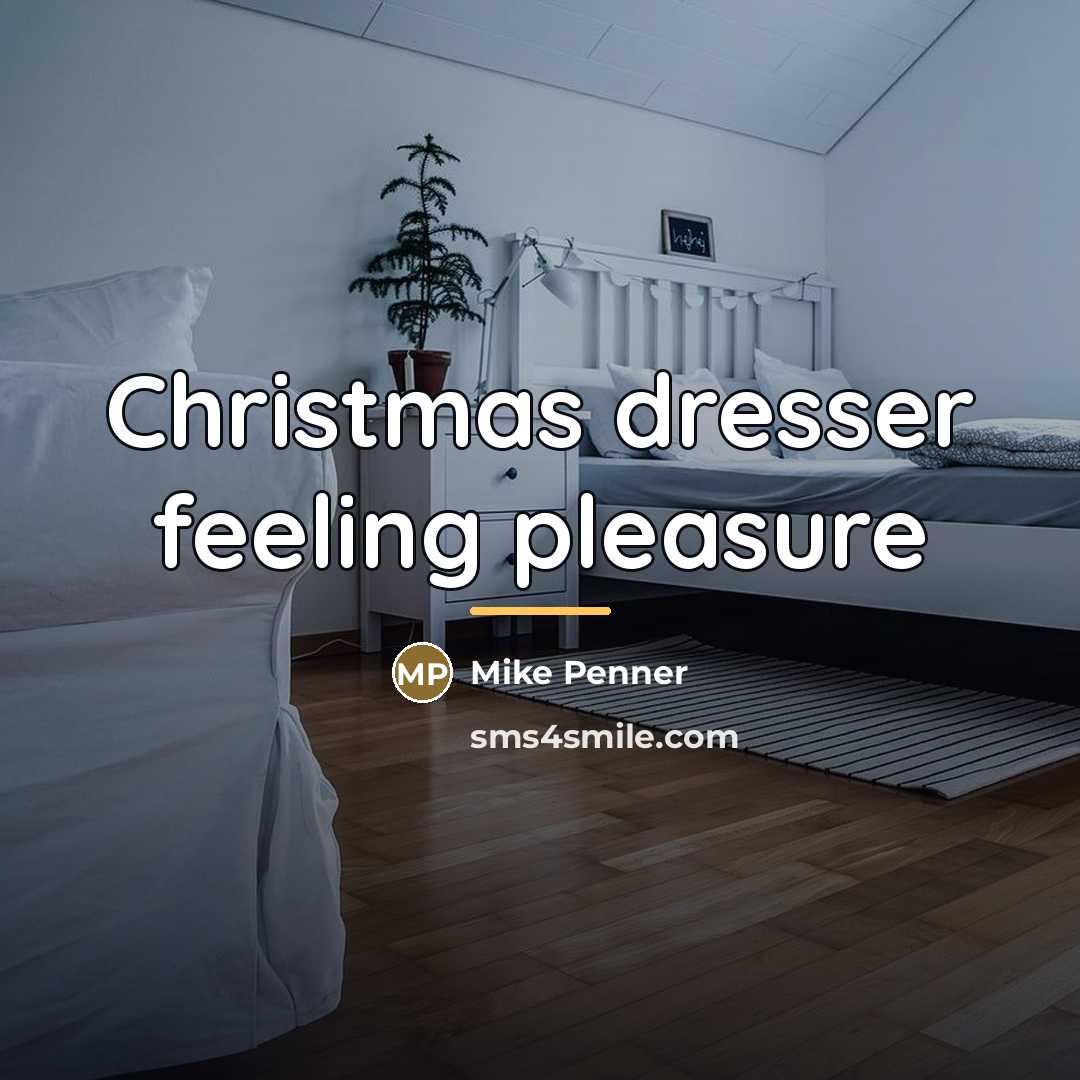“Christmas dresser feeling pleasure…” quote by Mike Penner