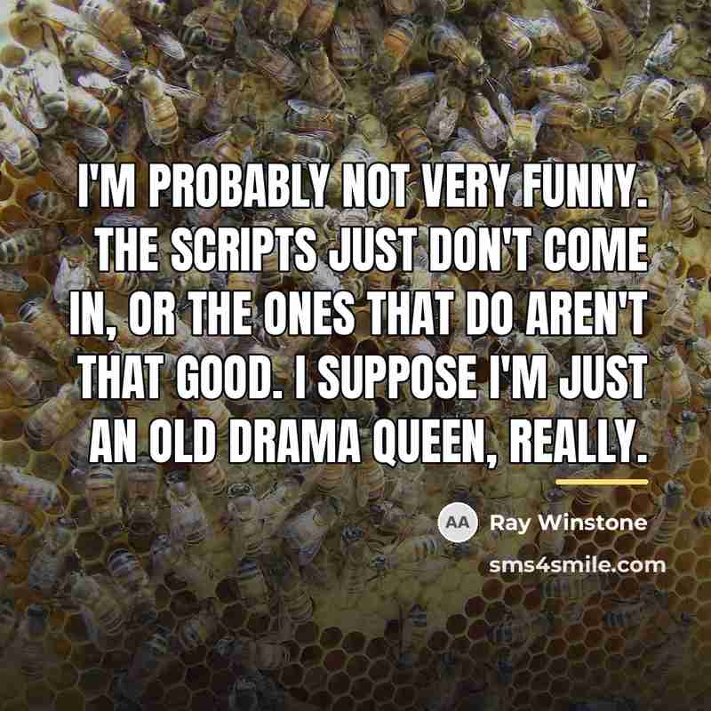 “I'm probably not very funny. The scripts just don't come…” quote by Ray Winstone