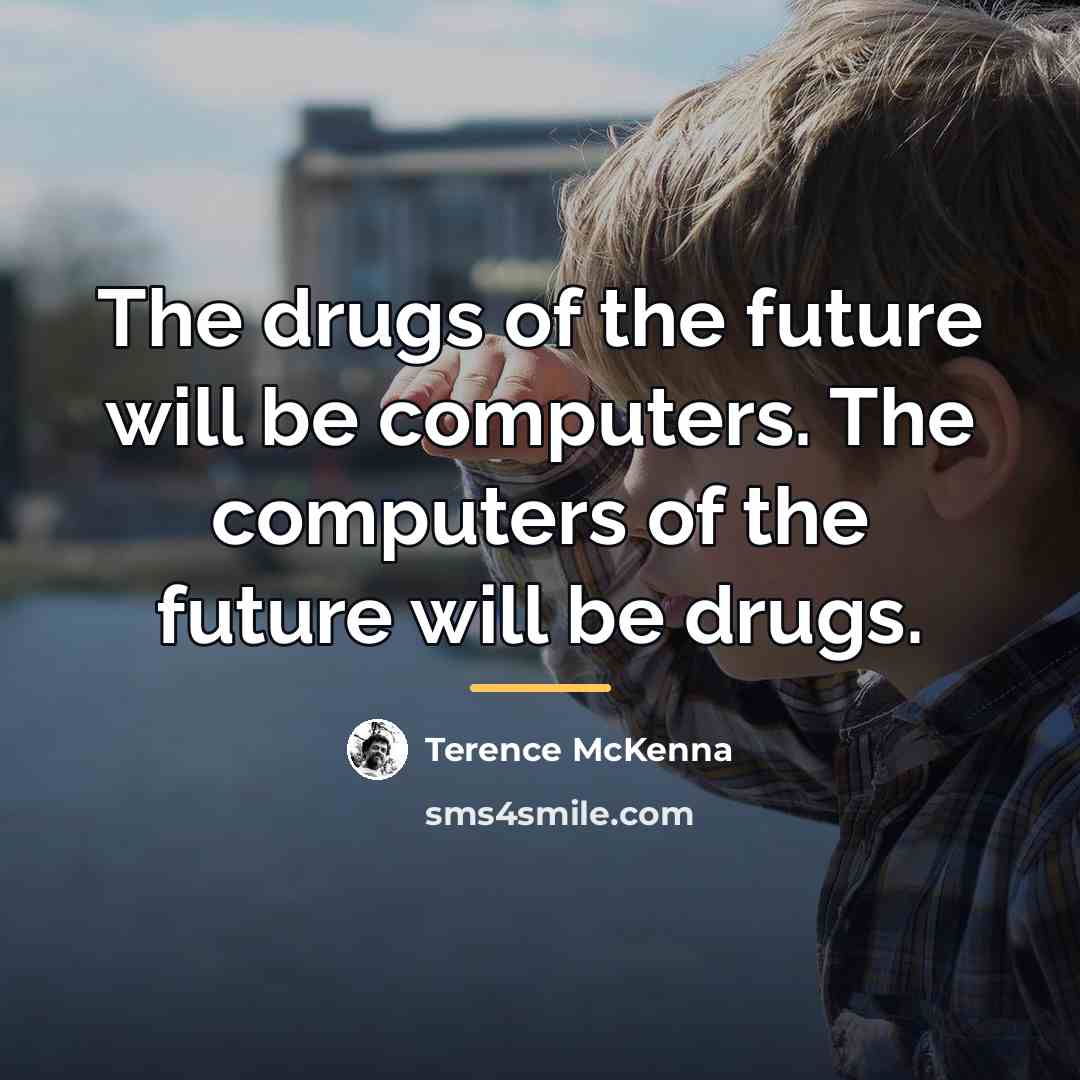 “The drugs of the future will be computers. The computers…” quote by Terence McKenna