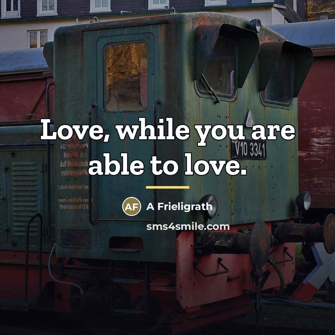 “Love, while you are able to love.…” quote by A Frieligrath