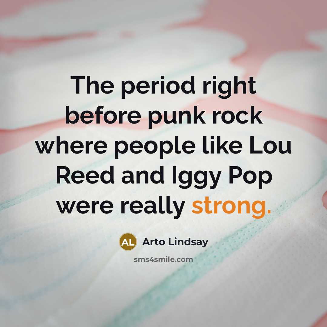 “The period right before punk rock where people like Lou…” quote by Arto Lindsay