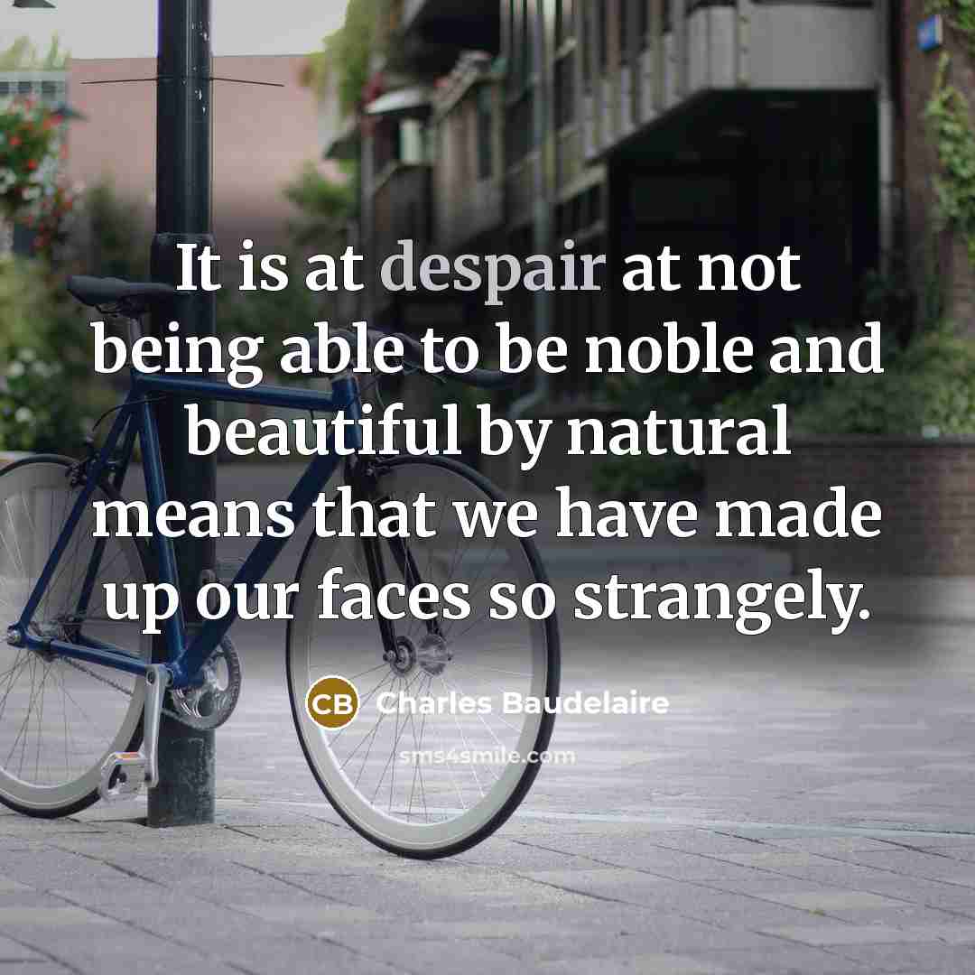 “It is at despair at not being able to be…” quote by Charles Baudelaire