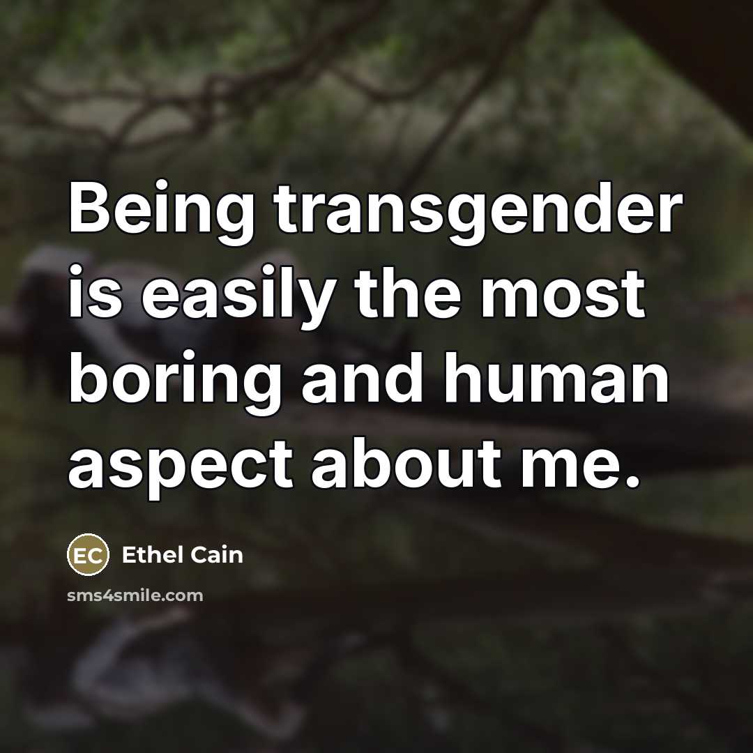“Being transgender is easily the most boring and human aspect…” quote by Ethel Cain