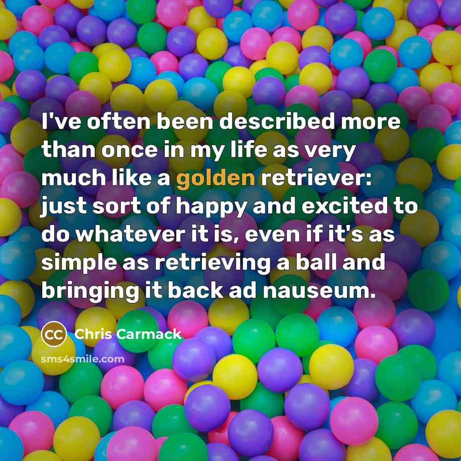 “I've often been described more than once in my life…” quote by Chris Carmack