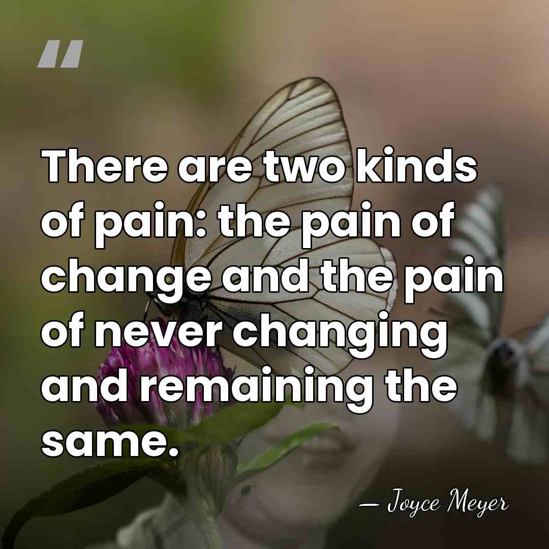 There are two kinds of pain: the pain of change and the&hellip; - Joyce Meyer