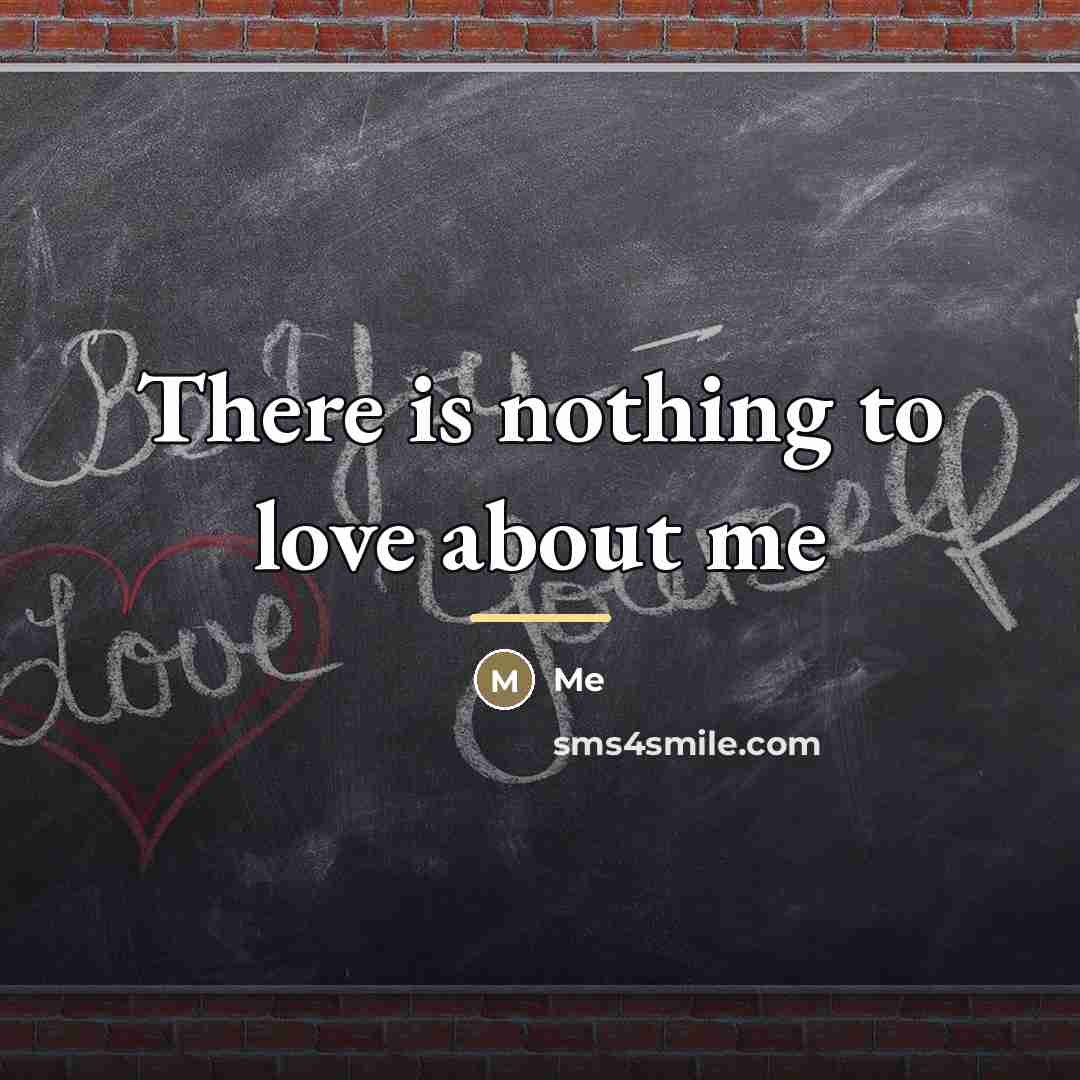 “There is nothing to love about me…” quote by Me